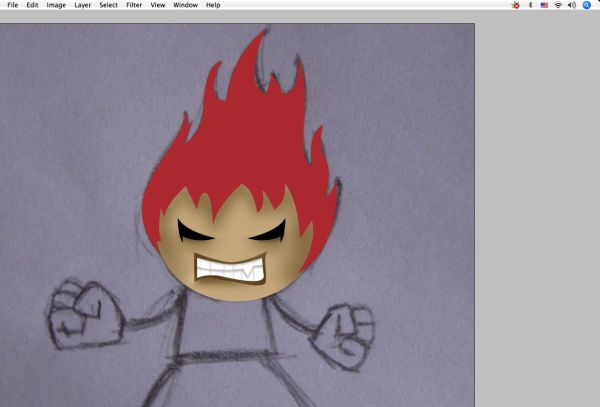 Creation of angry mascot fire: Step 13